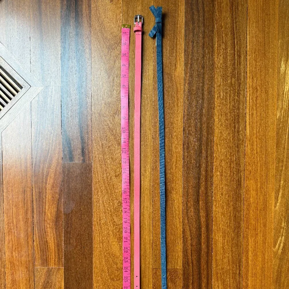 Two Girls Belts - Salmon (pinkish) & Denim Blue - Sz L